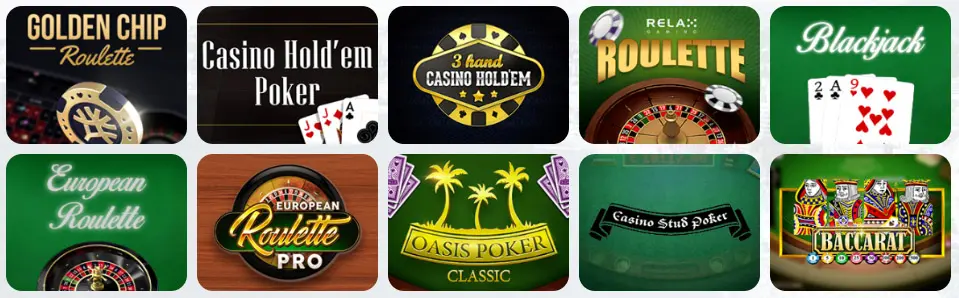 Giochi da tavolo presso AllWins Casino